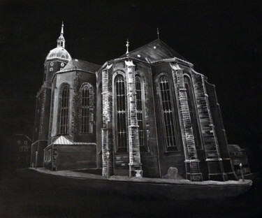 Painting titled "St. Annenkirche in…" by Christin Hennig, Original Artwork, Acrylic