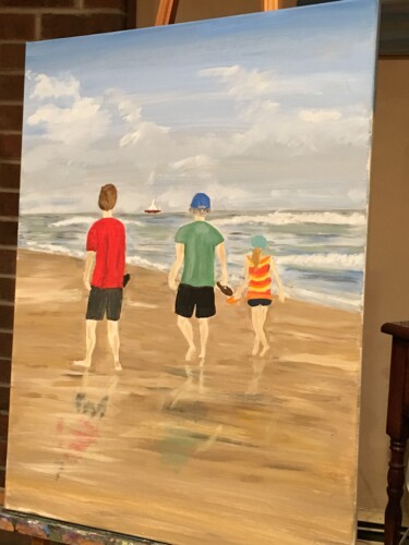 Painting titled "Walk On The Beach" by Christina Bellart, Original Artwork