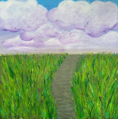 Painting titled "I See Purple All Ar…" by Christina Bug, Original Artwork, Acrylic Mounted on Cardboard
