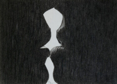 Drawing titled "Mirror" by Christina Diamond, Original Artwork, Charcoal