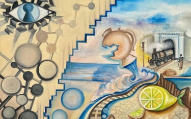 Картина под названием ""Lemon arithmetic"" - Christina Kristovsky, Подлинное произведение искусства, Масло