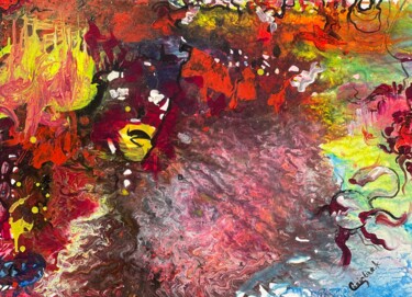 Картина под названием ""Undersea world"" - Christina Kristovsky, Подлинное произведение искусства, Акрил Установлен на Дерев…