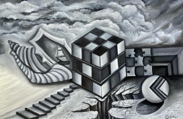 "Kub" başlıklı Tablo Christina Kristovsky tarafından, Orijinal sanat, Petrol