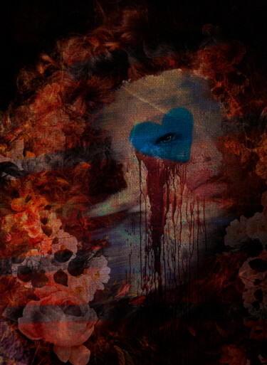 Digital Arts titled "Blue Valentine" by Christina Misuro, Original Artwork, Digital Painting