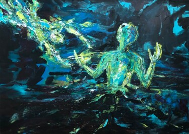 Malerei mit dem Titel "Rettung naht" von Christina Muth-Wendler, Original-Kunstwerk, Acryl