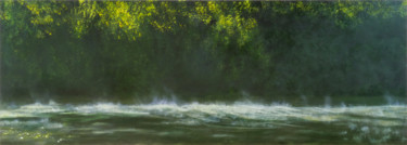 Peinture intitulée "Brume sur le Meuse" par Christina Ugolini, Œuvre d'art originale, Huile