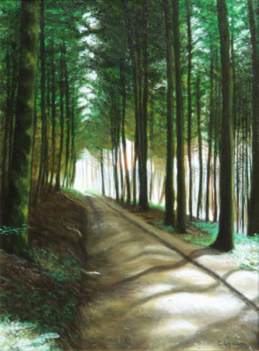 Painting titled "Promenade en sous-b…" by Christina Ugolini, Original Artwork, Oil