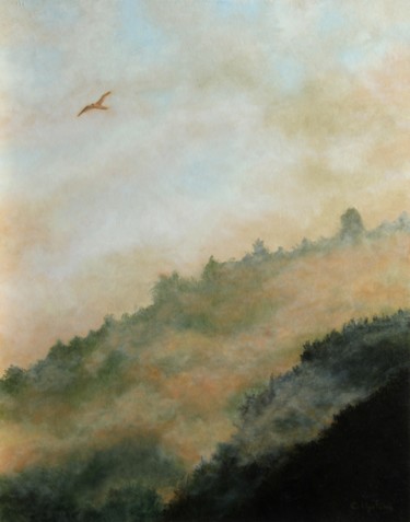 Painting titled "L'aigle" by Christina Ugolini, Original Artwork, Oil