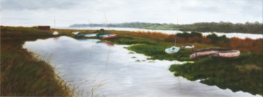 Painting titled "Marée basse" by Christina Ugolini, Original Artwork, Oil