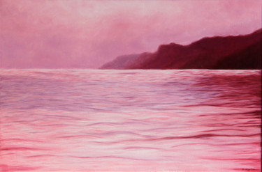 Peinture intitulée "Mer rose" par Christina Ugolini, Œuvre d'art originale, Huile