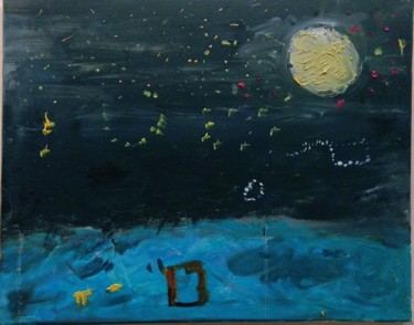 Картина под названием "Жизнь-море" - Кристин, Подлинное произведение искусства, Масло