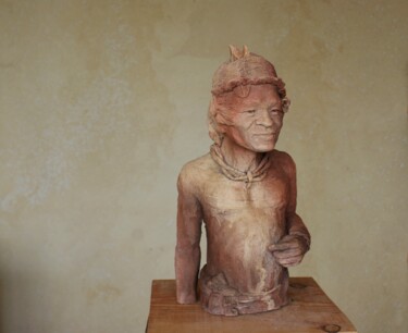 Sculpture intitulée "Mentawaï" par Christine Alias, Œuvre d'art originale, Terre cuite