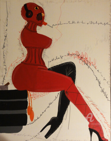 Schilderij getiteld "A la recherche de l…" door Christine Barone, Origineel Kunstwerk, Acryl Gemonteerd op Frame voor houten…