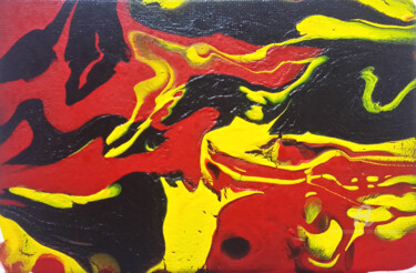 Pittura intitolato "Liquid Fire 2" da Christine Barone, Opera d'arte originale, Acrilico Montato su Telaio per barella in le…