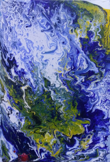 Peinture intitulée "Sous l'eau 3" par Christine Barone, Œuvre d'art originale, Acrylique