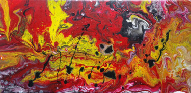 Pittura intitolato "Liquid Fire 5" da Christine Barone, Opera d'arte originale, Acrilico Montato su Telaio per barella in le…