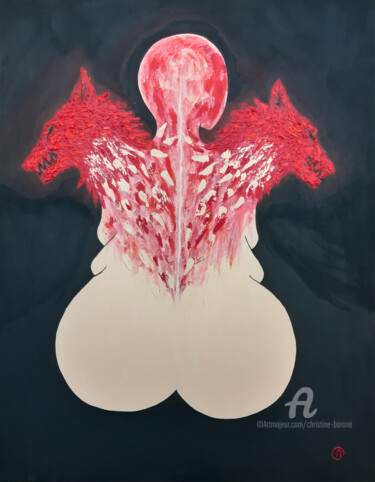 Картина под названием "Protection" - Christine Barone, Подлинное произведение искусства, Акрил Установлен на Деревянная рама…