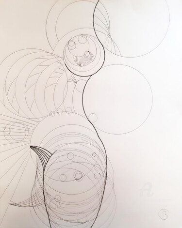 Drawing titled "N°1" by Christine Barone, Original Artwork, Ballpoint pen
