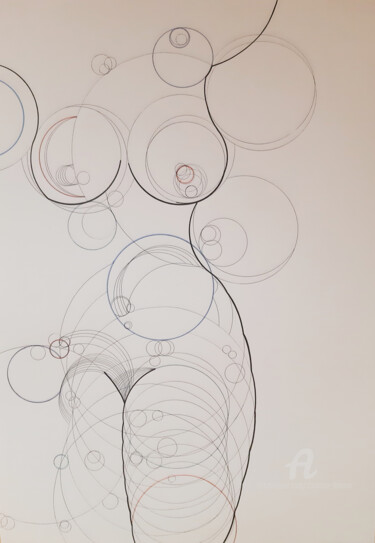 Tekening getiteld "N°4" door Christine Barone, Origineel Kunstwerk, Balpen