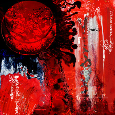 Arts numériques intitulée "Rouge-60" par Christine Barone, Œuvre d'art originale, Photo montage