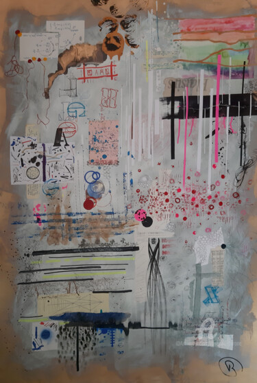Collages intitulée "Cohésion" par Christine Barone, Œuvre d'art originale, Collages