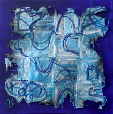 Painting titled "Transcender l'exist…" by Christine Barone, Original Artwork, Acrylic Mounted on Wood Stretcher frame