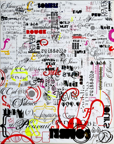 Collages titulada "Jamais ne cesse" por Christine Barone, Obra de arte original, Collages Montado en Bastidor de camilla de…