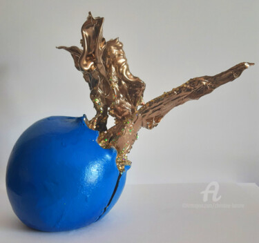 Sculpture titled "Eclosion" by Christine Barone, Original Artwork, Clay