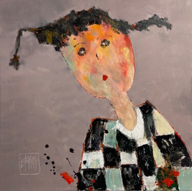 Картина под названием "Marguerite" - Christine Barrès, Подлинное произведение искусства, Масло Установлен на Деревянная рама…