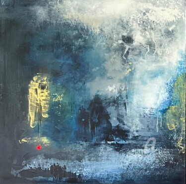 Картина под названием "Reflets bleusII" - Christine Barth Mroz, Подлинное произведение искусства, Акрил Установлен на Деревя…