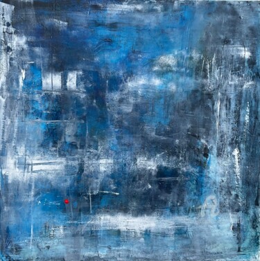 Malarstwo zatytułowany „My blue graffiti” autorstwa Christine Barth Mroz, Oryginalna praca, Akryl Zamontowany na Drewniana r…