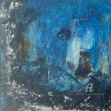 Painting titled "Cascade bleue" by Christine Barth Mroz, Original Artwork, Acrylic