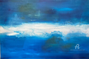 Pittura intitolato "Entre ciel et mer" da Christine Barth Mroz, Opera d'arte originale, Acrilico Montato su Telaio per barel…