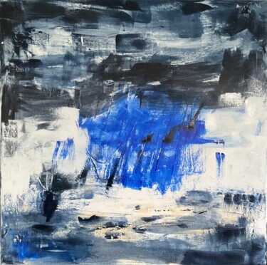 Peinture intitulée "Klein d œil au bleu" par Christine Barth Mroz, Œuvre d'art originale, Acrylique