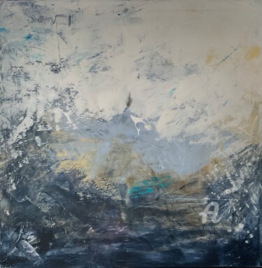 Painting titled "Dans les nuages" by Christine Barth Mroz, Original Artwork, Acrylic Mounted on Wood Stretcher frame