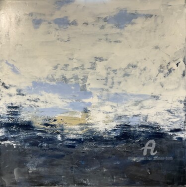Schilderij getiteld "Blue sky" door Christine Barth Mroz, Origineel Kunstwerk, Acryl Gemonteerd op Frame voor houten brancard