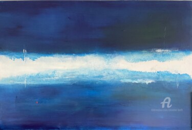 Картина под названием "Ma grande bleue" - Christine Barth Mroz, Подлинное произведение искусства, Акрил Установлен на Деревя…