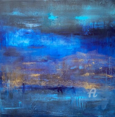 Peinture intitulée "La terre est bleue" par Christine Barth Mroz, Œuvre d'art originale, Acrylique Monté sur Châssis en bois