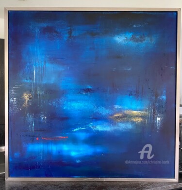 Painting titled "Blue light" by Christine Barth Mroz, Original Artwork, Acrylic Mounted on Wood Stretcher frame