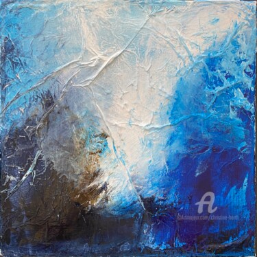 Malarstwo zatytułowany „P’tit bleue 2” autorstwa Christine Barth Mroz, Oryginalna praca, Akryl Zamontowany na Drewniana rama…