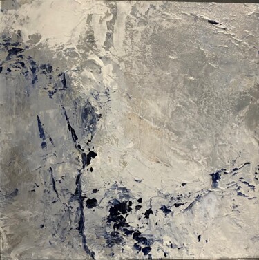 Painting titled "Vague blanche" by Christine Barth Mroz, Original Artwork, Acrylic Mounted on Wood Stretcher frame