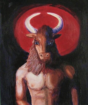 Painting titled "The Minotaur" by Christine Bennett (Calzephyr), Original Artwork