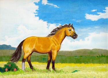 Drawing titled "Little Horse on the…" by Christine Bennett (Calzephyr), Original Artwork