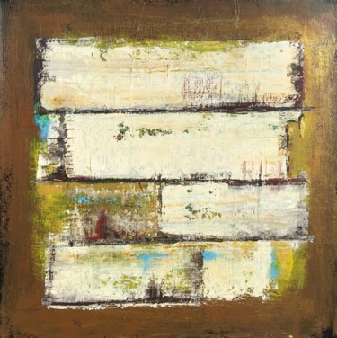 Painting titled "Automnal" by Christine Besson, Original Artwork, Oil Mounted on Wood Stretcher frame