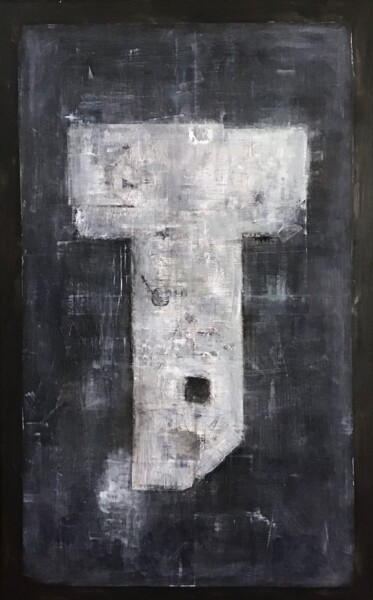 Malerei mit dem Titel "Composition 1" von Christine Besson, Original-Kunstwerk, Öl Auf Keilrahmen aus Holz montiert