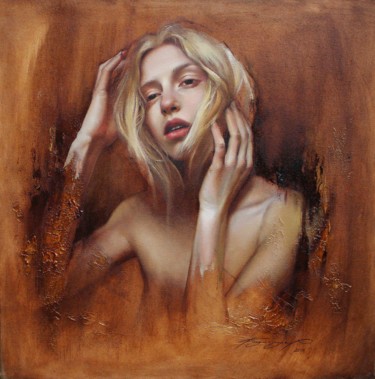 Painting titled "Rousing" by Christine Bodnaruk, Original Artwork, Oil Mounted on Wood Stretcher frame