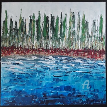 Painting titled "Mangrove sous les t…" by Christine Catrevaux, Original Artwork, Acrylic
