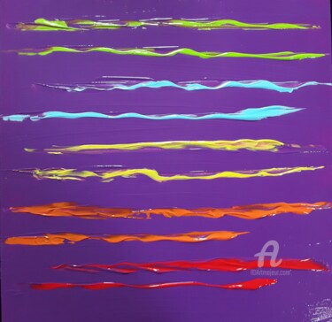 Painting titled "7 ème chakra Couron…" by Christine Catrevaux, Original Artwork, Acrylic
