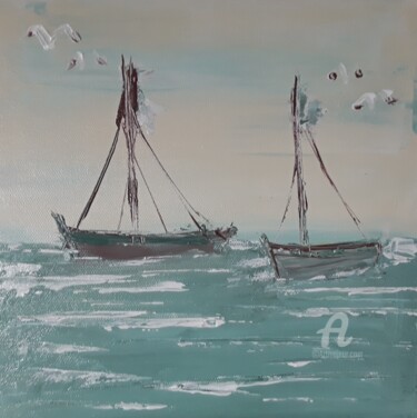 Peinture intitulée "Douceur de la mer" par Christine Catrevaux, Œuvre d'art originale, Acrylique