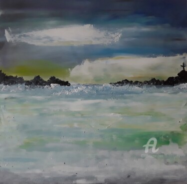 Peinture intitulée "La vague" par Christine Catrevaux, Œuvre d'art originale, Acrylique